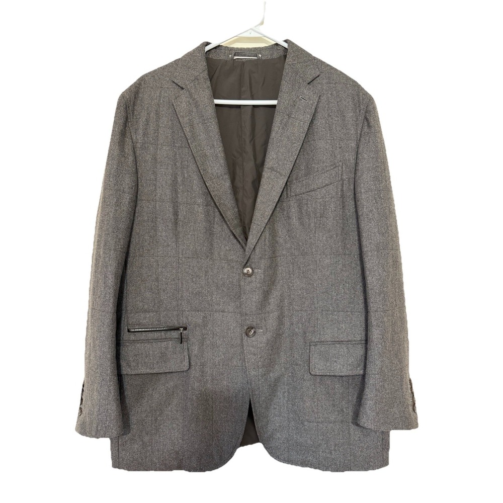 Ermenegildo Zegna - Su‎ Misura Wool Jacket Size 7-54R Grey Brown